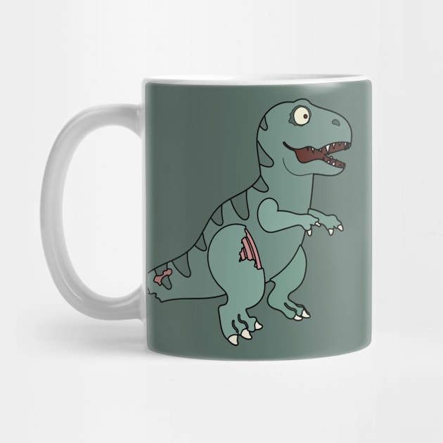 Zombie Dinosaur Cartoon // Funny Halloween Zombie T-Rex by SLAG_Creative